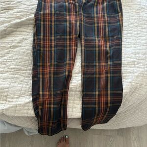 plaid pants, form fitting